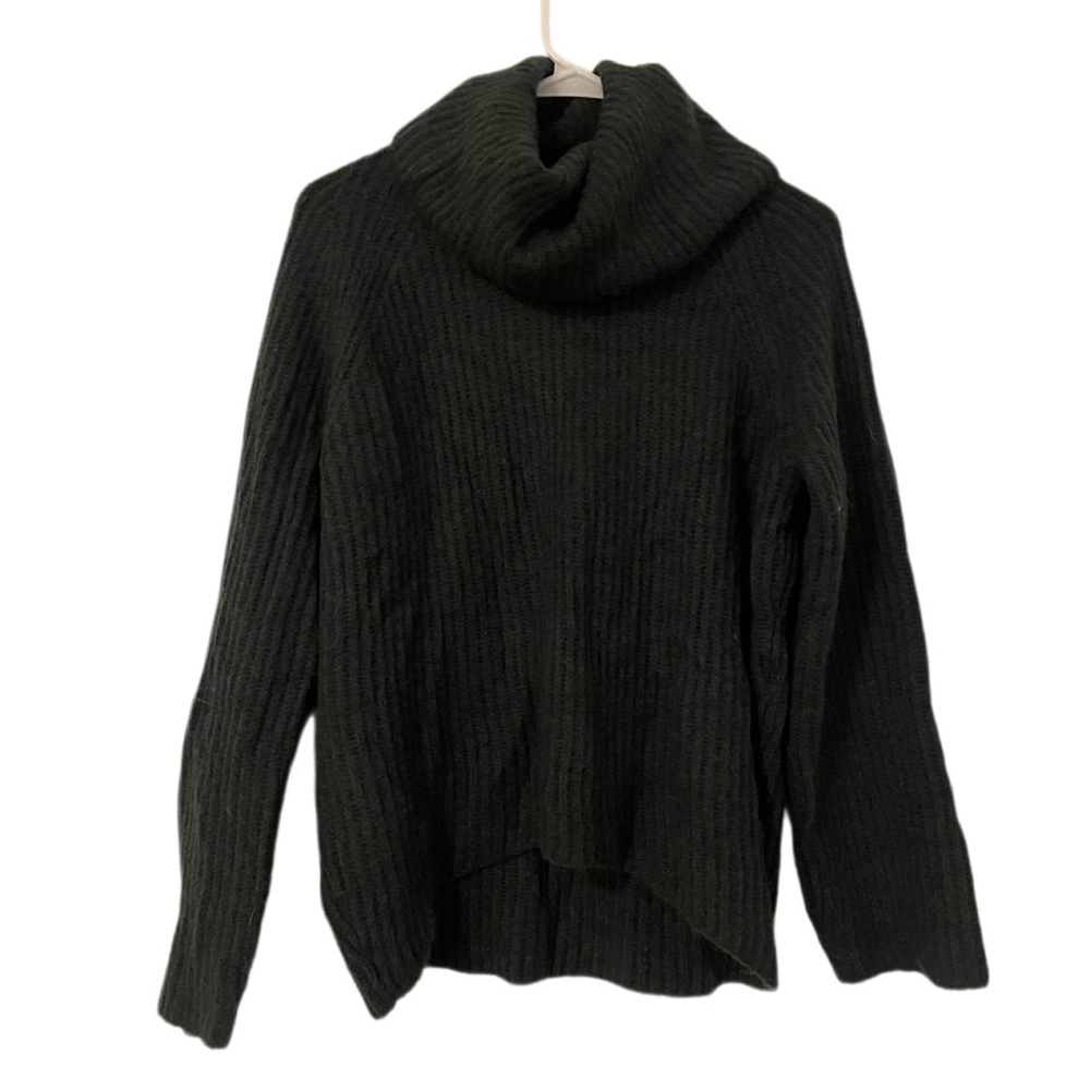 J Crew Point Sur Green Ribbed Turtleneck Sweater